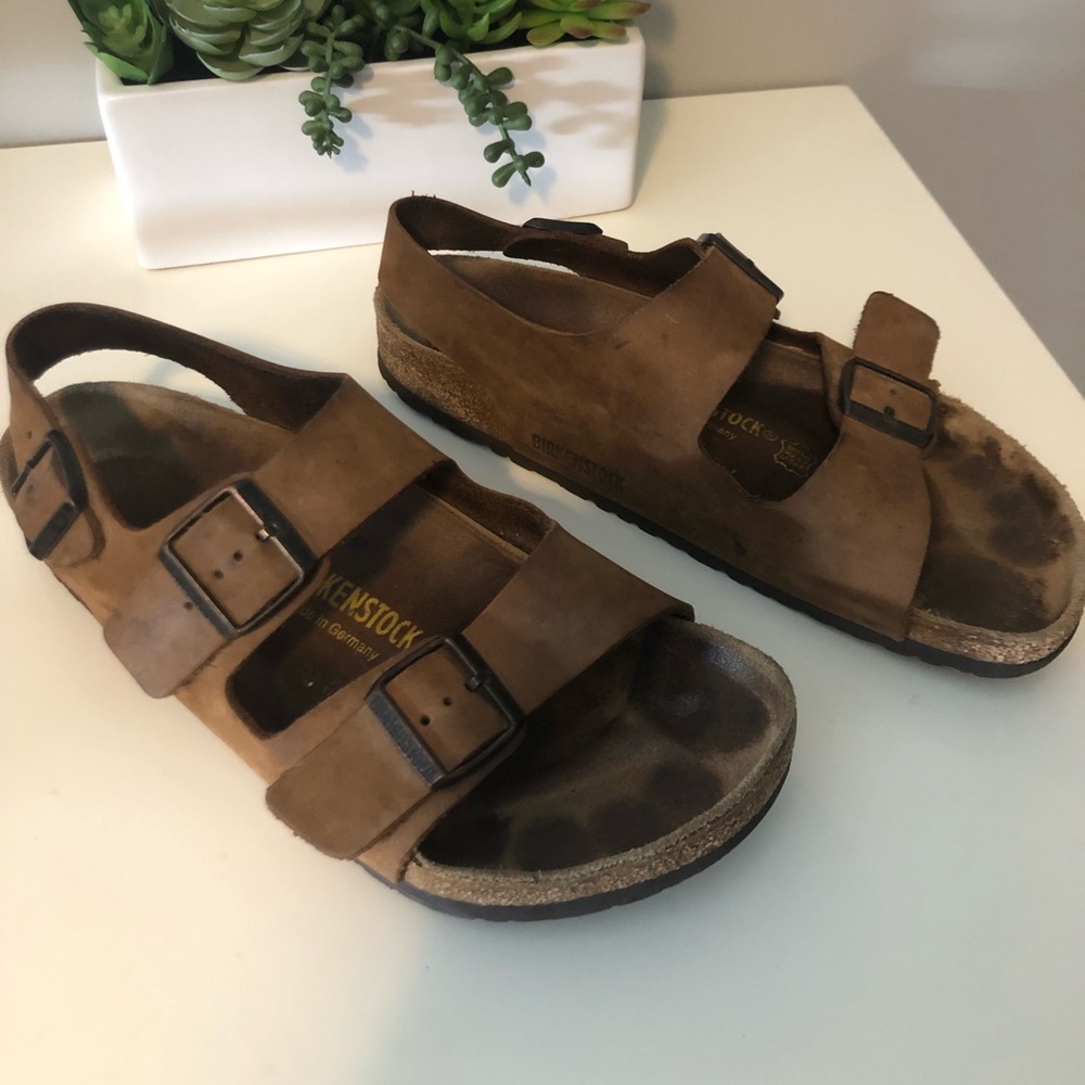 Authentic Birkenstock sandals size 42. Brown leather